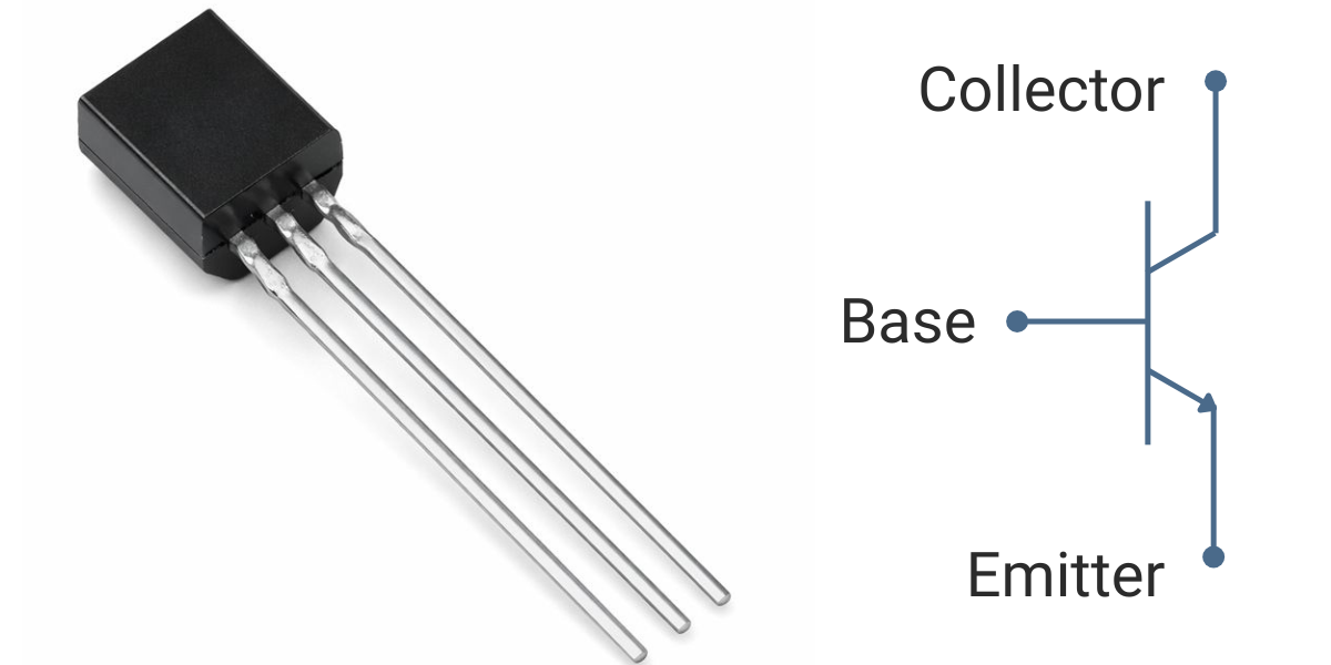 Bipolar Junction Transistor (BJT) semiconductor device used for current amplification and switching in electronic circuits