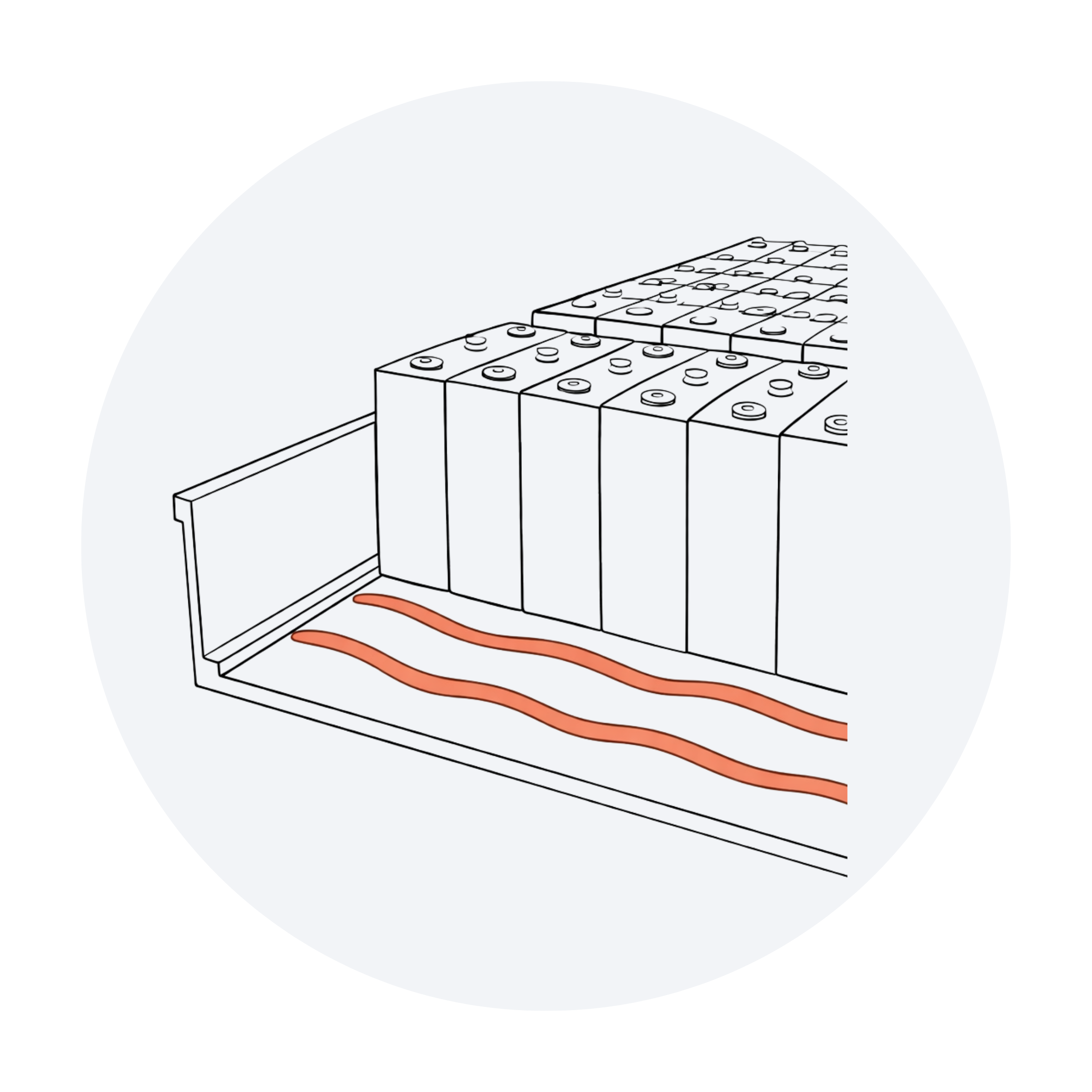 Thermal interface materials used for cell-to-pack heat dissipation to improve thermal conduction and reduce hotspots in EV battery systems