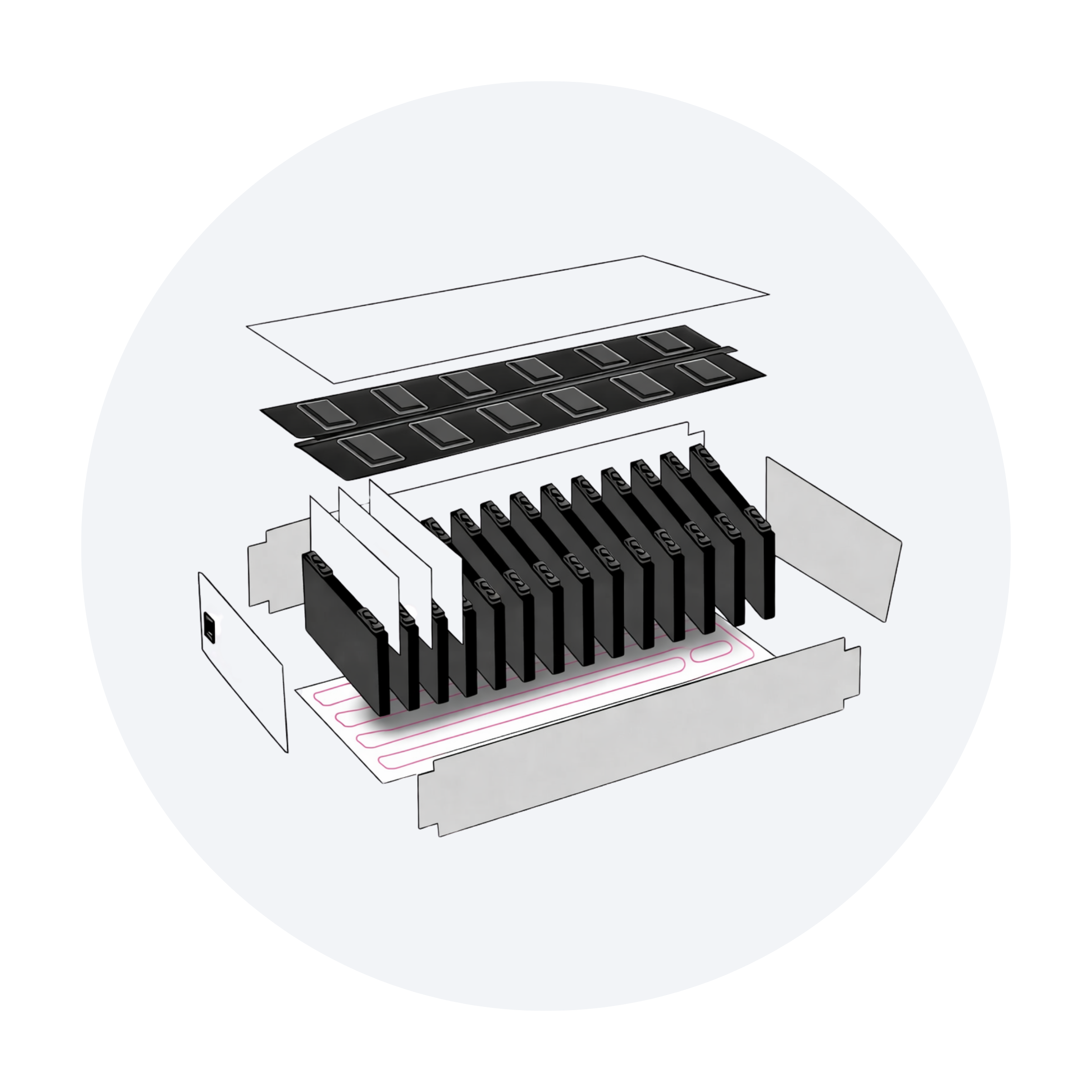 Thermal barrier materials used at module level to prevent heat spread across battery modules
