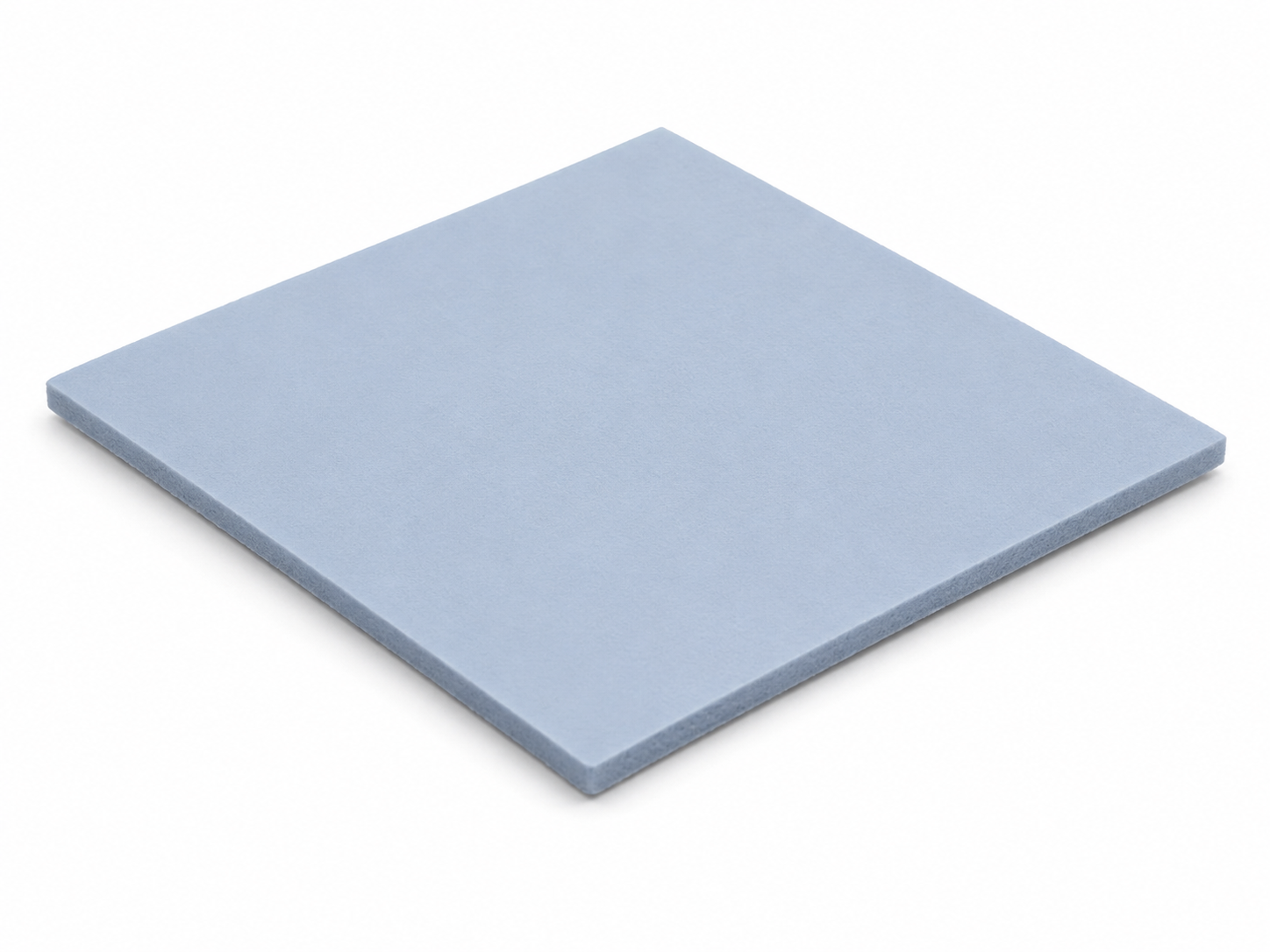 product photo of a Bergquist thermal gap pad sheet, cut square sample on white background, 500x375