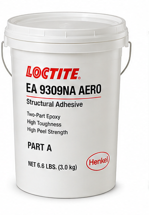 product photo of a Henkel Loctite EA 9309NA structural adhesive paste cartridge kit, studio lighting on white background, 500x375
