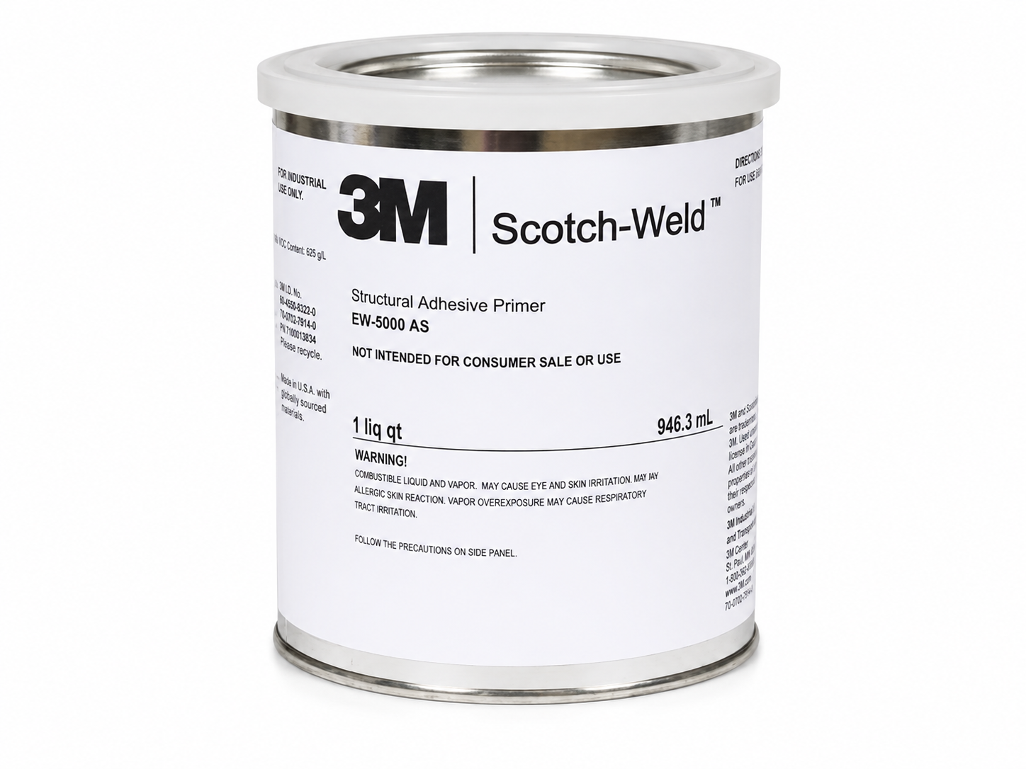product photo of a 3M Scotch-Weld EW-5000AS structural adhesive primer can, studio lighting on white background, 500x375