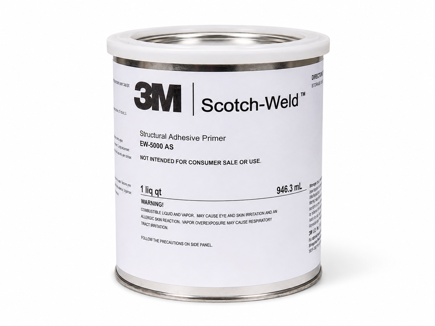 product photo of a 3M Scotch-Weld EW-5000AS structural adhesive primer can, studio lighting on white background, 500x375