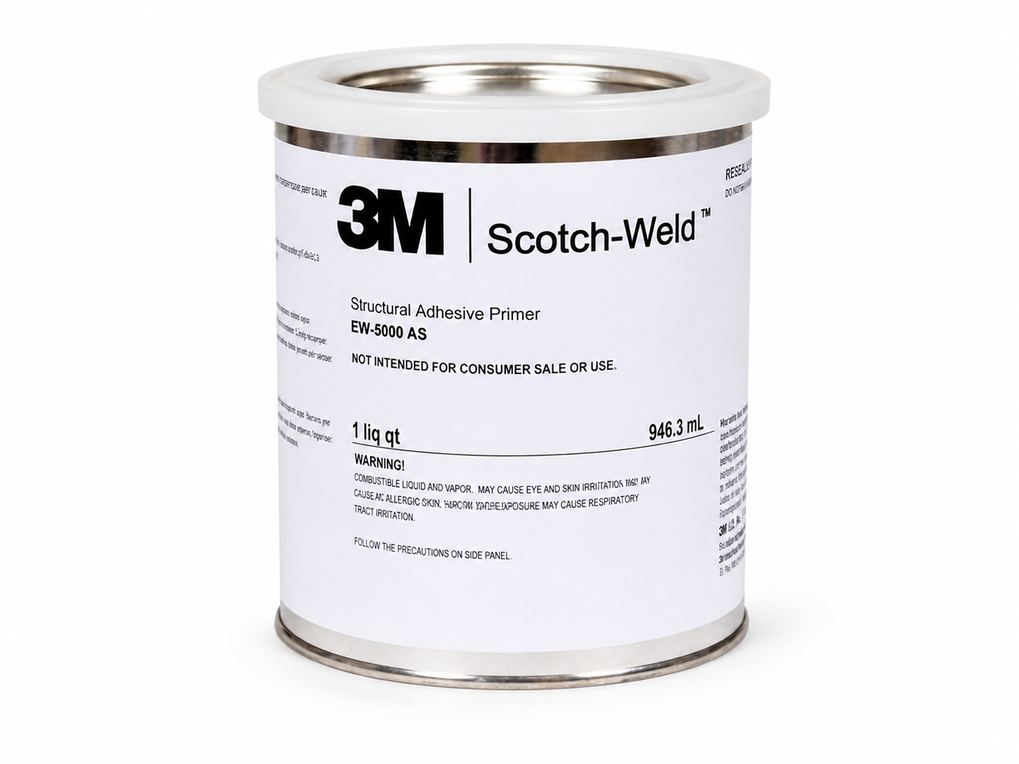 product photo of a 3M Scotch-Weld EW-5000AS structural adhesive primer can, studio lighting on white background, 500x375