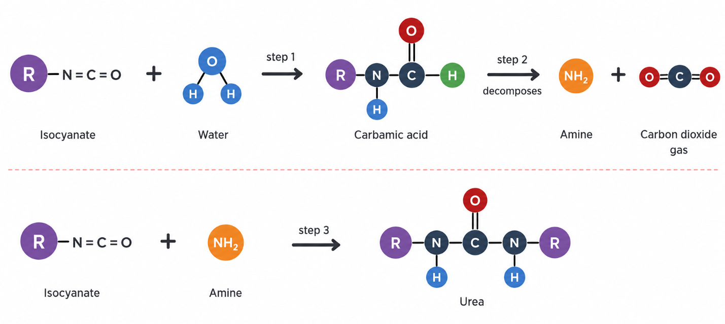 1K Moisture-Cure PU Reaction Diagram